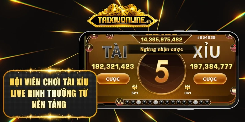 Hội viên chơi Tài Xỉu live rinh thưởng từ nền tảng